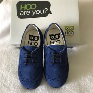 NEW HOO Blue Suede Wingtip Toddler Shoes SZ 23 7M